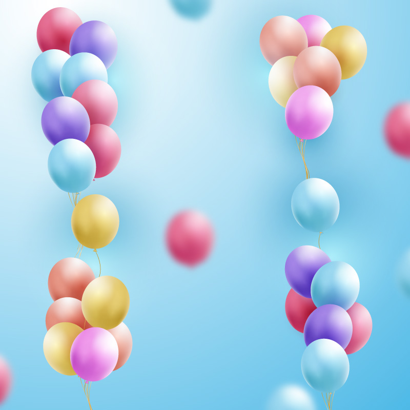 多彩逼真的气球矢量素材(EPS/AI)
