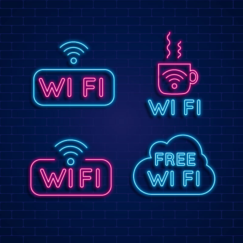 霓虹灯wifi标志矢量素材(AI/EPS/免扣PNG)