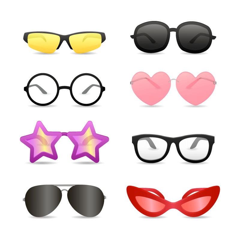 各种各样的眼镜矢量素材(EPS)